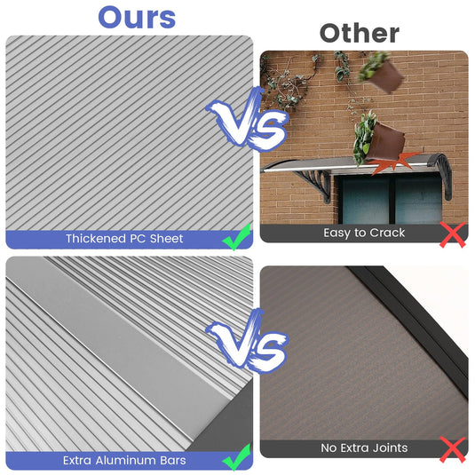 Goplus Awnings for Doors  Window Awning with Rain Snow Sunlight UV Protection