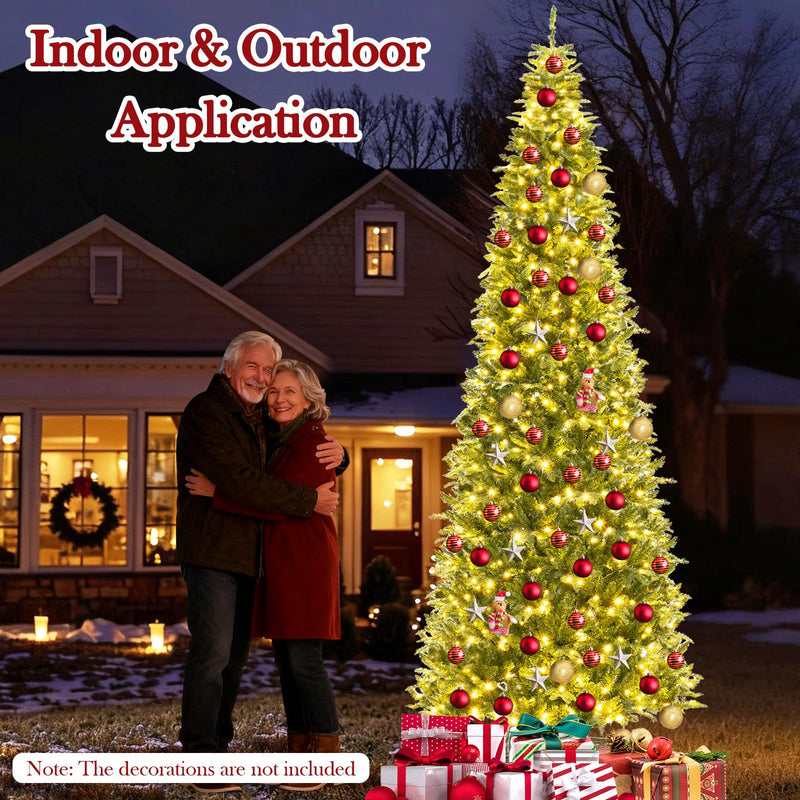 Load image into Gallery viewer, Goplus 12 FT Tall Pre-Lit Hinged Xmas Tree with Quick Power Connector