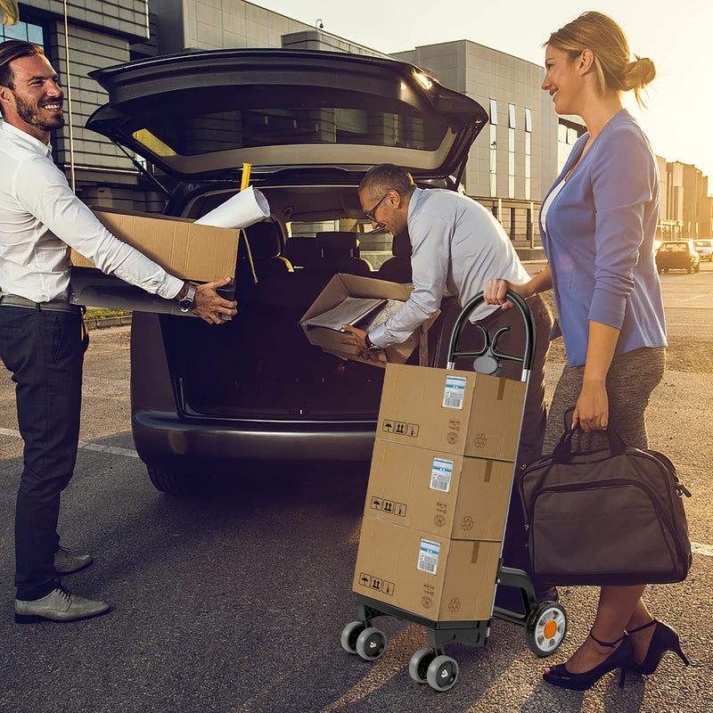 Load image into Gallery viewer, Goplus Folding Shopping Carts for Groceries with 6 Wheels, Heavy Duty Grocery Utility Cart