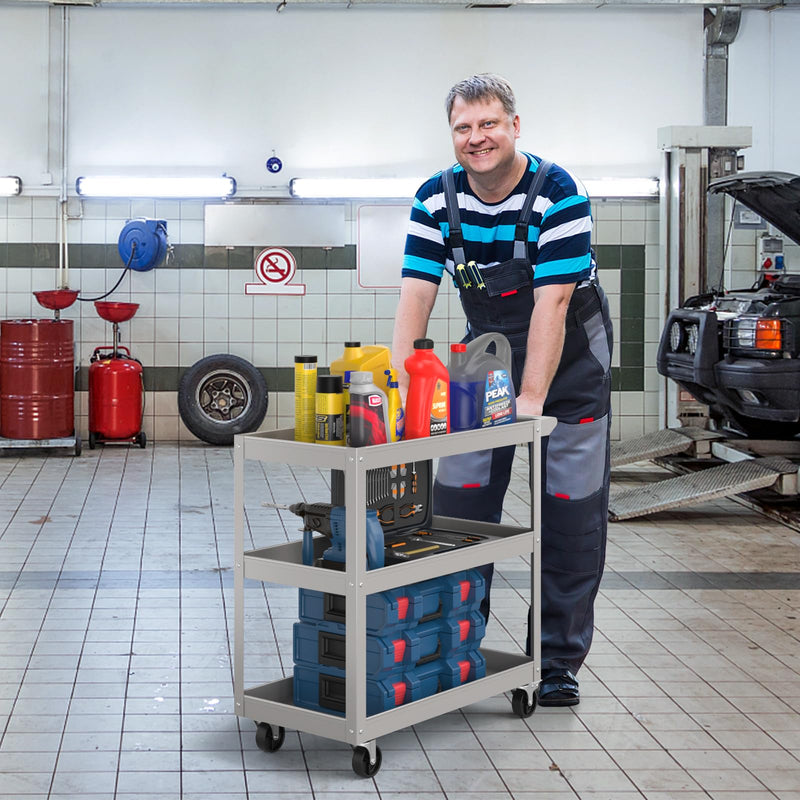 Load image into Gallery viewer, Goplus 3-Layer Service Utility Cart, Heavy Duty Unity Cart with Flat Handle