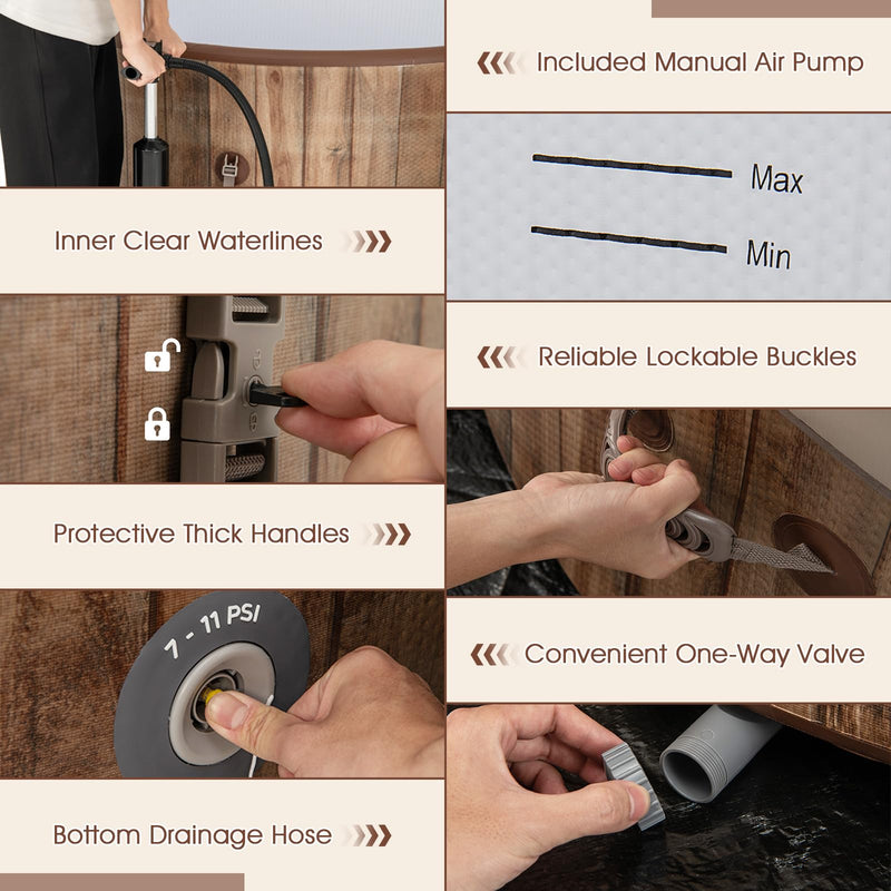 Load image into Gallery viewer, Goplus Inflatable Hot Tub SPA 4-6 Person 72" Round Pool Hottub W/ 120 Air Jets