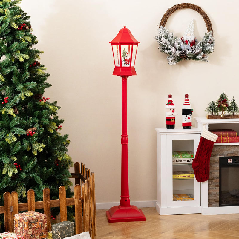 Load image into Gallery viewer, Goplus 5.3 Ft Christmas Snowy Street Lamp | 2-in-1 Musical Lamp Post & Snow Globe Lantern