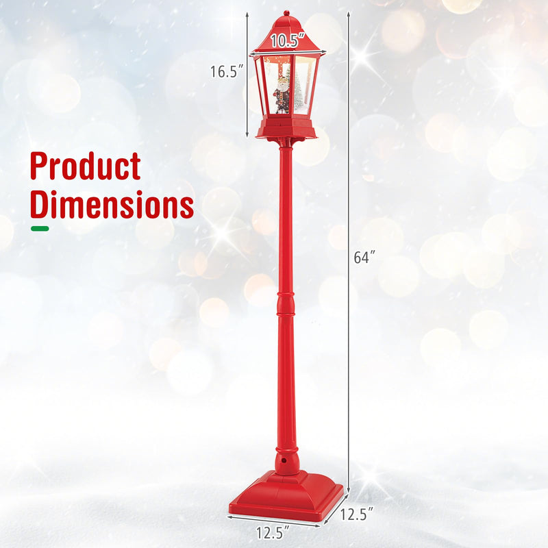 Load image into Gallery viewer, Goplus 2-in-1 Musical Lamp Post & Snow Globe Lantern (Snowing Santa)