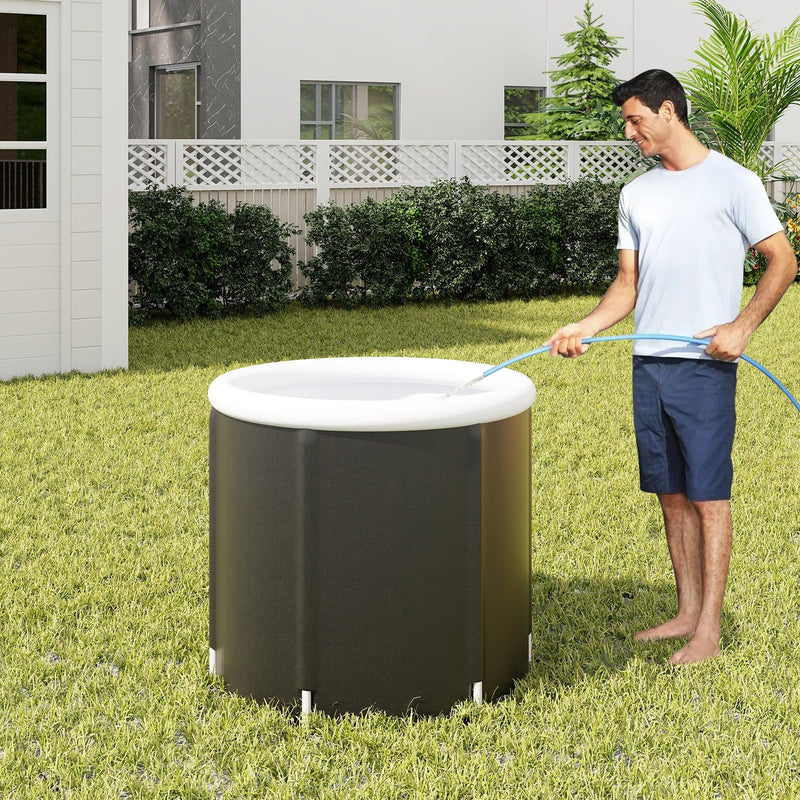 Load image into Gallery viewer, Goplus Inflatable Ice Bath Tub, Portable Cold Water Therapy Tub w/Cover, 6 Sturdy Support Rods, Inflator