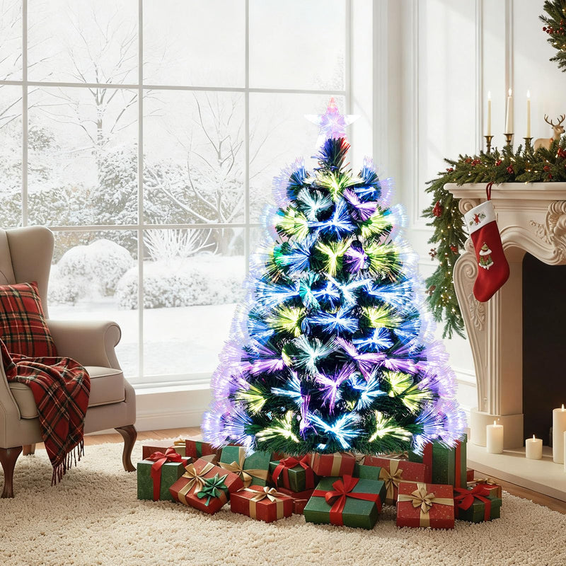 Load image into Gallery viewer, Goplus 3 FT Pre-Lit Fiber Optic Christmas Tree with Slow-Flashing Multicolored Optical Fibers