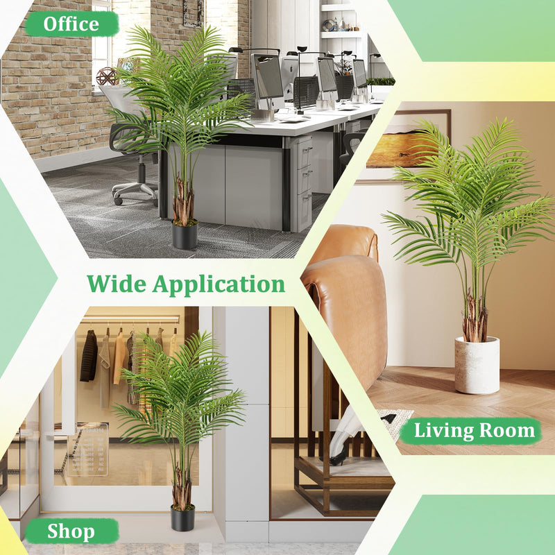 Load image into Gallery viewer, Goplus 4.2FT Tall Artificial Palm Tree with 12 PEVA Leaves (2 Pack)