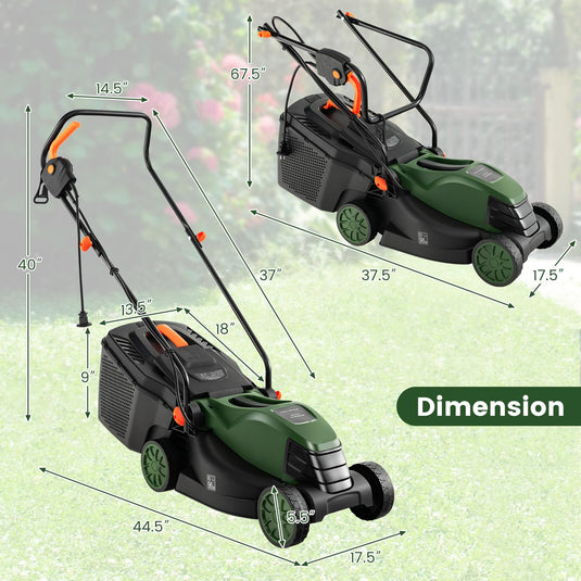 Goplus Electric Lawn Mower, 2-in-1 Versatile Corded Lawn Mower, 10 AMP Motor, 13" Cutting Deck