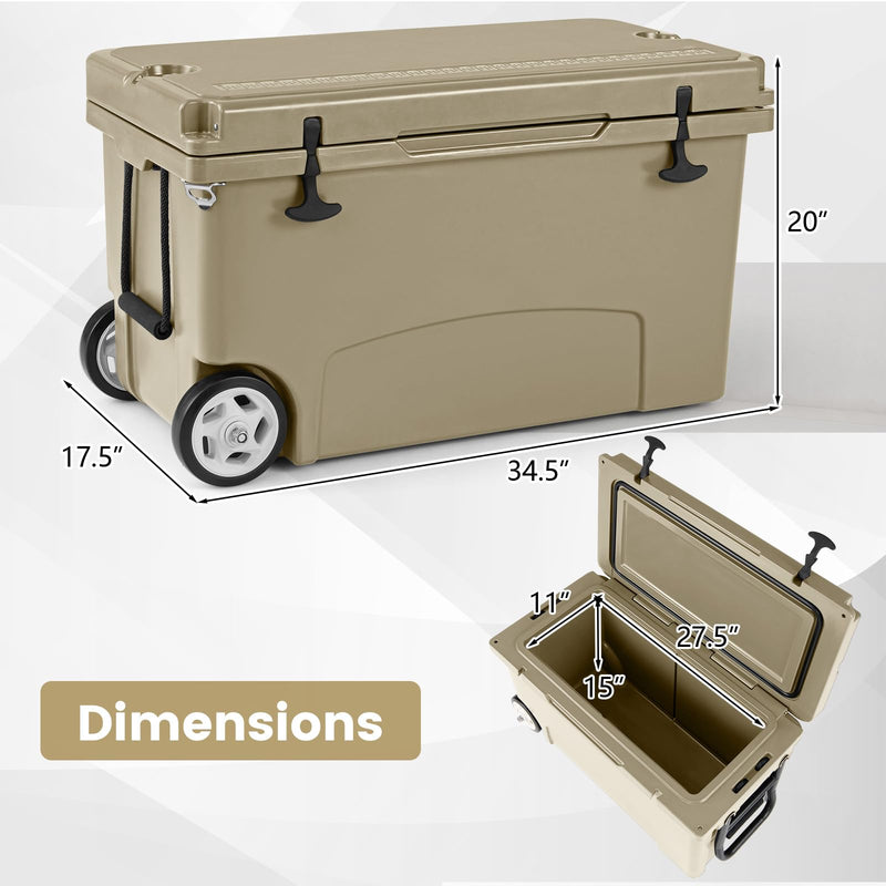 Load image into Gallery viewer, Goplus 75QT Portable Hard Cooler w/6-Day Ice Retention Pull Handle Wheels