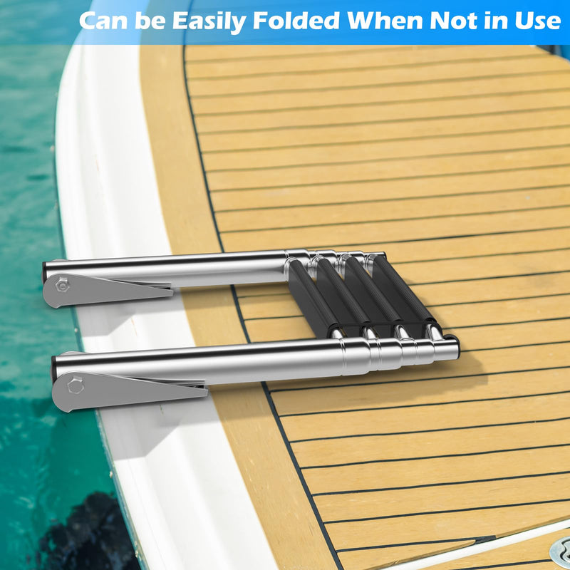 Load image into Gallery viewer, Goplus 4 Step Telescoping Boat Ladder