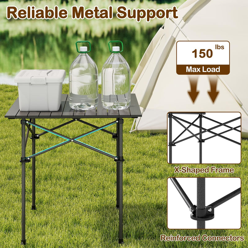 Load image into Gallery viewer, Goplus Outdoor Folding Camping Table with Snap-Together Design & Carrying Bag