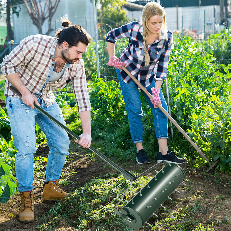 Load image into Gallery viewer, Goplus Rolling Lawn Aerator, Filled with Sand or Stone
