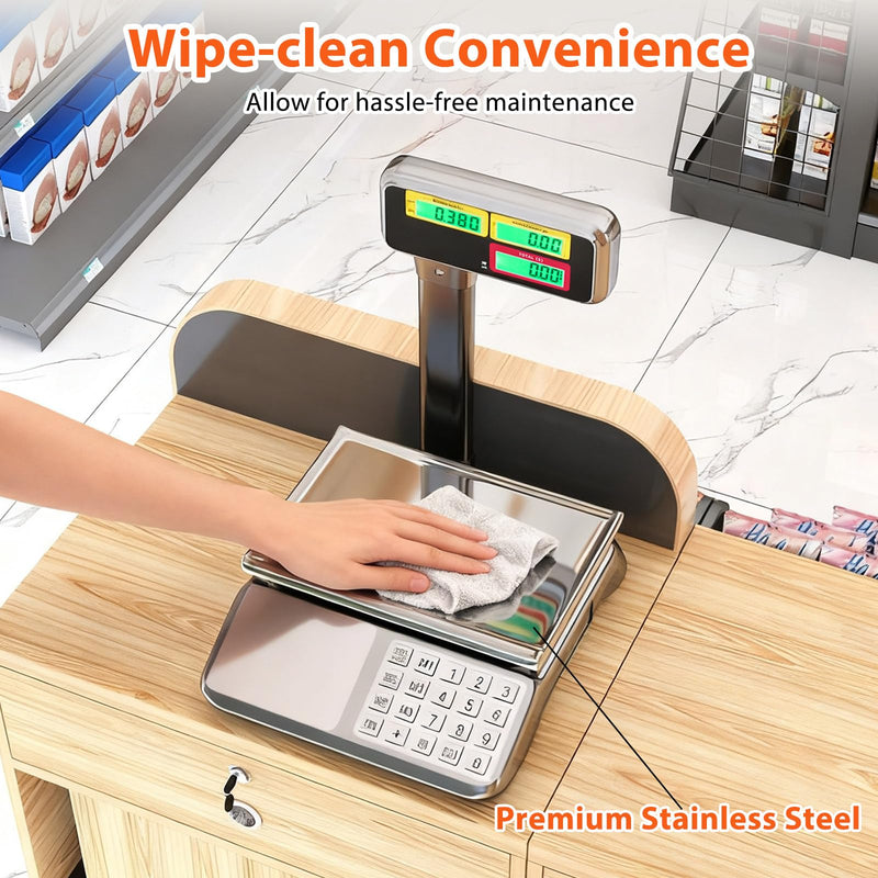 Load image into Gallery viewer, Goplus 88lb/40kg Price Computing Scale with Pole Dual LCD Display