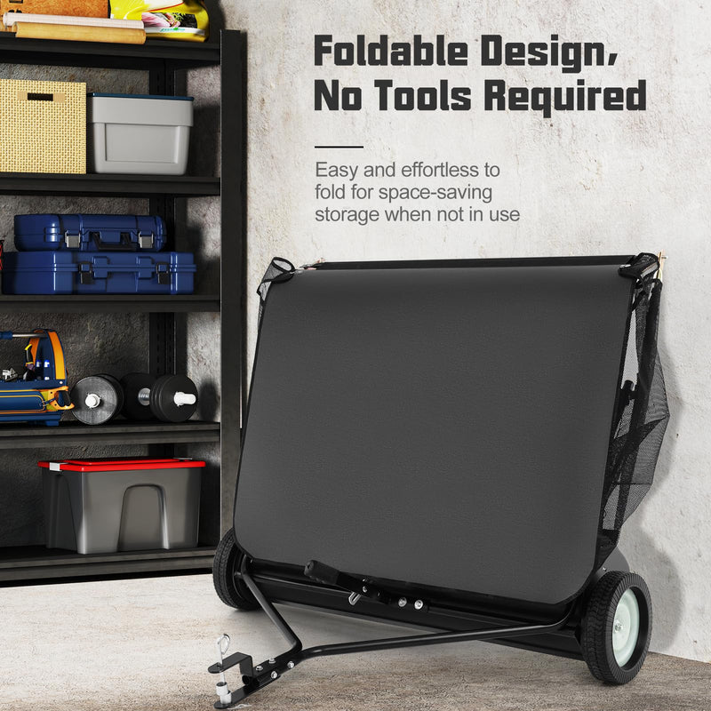 Load image into Gallery viewer, Goplus Lawn Sweeper Tow Behind with Large-Capacity Hopper Bag