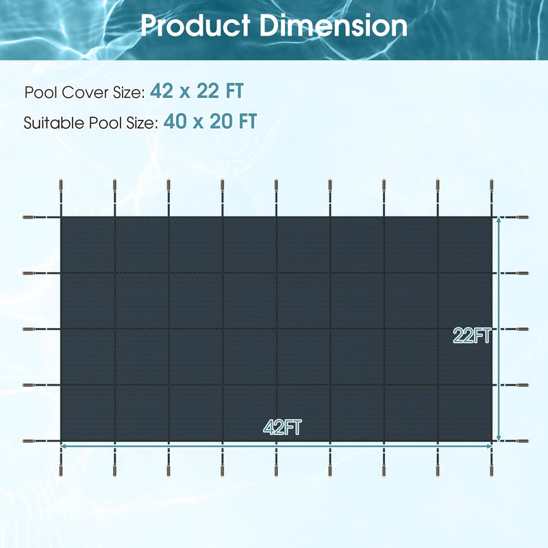 Load image into Gallery viewer, Goplus Safety Pool Cover, Fits 40FTx20FT Inground Swimming Pools, Rectangle Winter Leaf Pool Cover