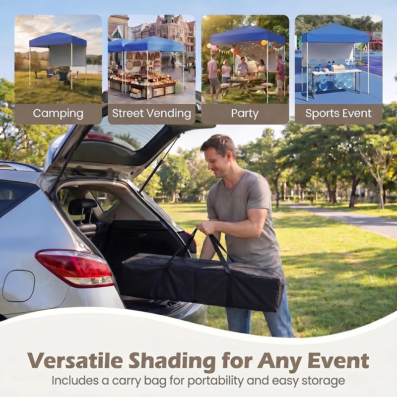 Load image into Gallery viewer, Goplus 6 x 4 FT Pop Up Canopy UPF50+ Easy Setup Tent w/ 1 Half Sidewall