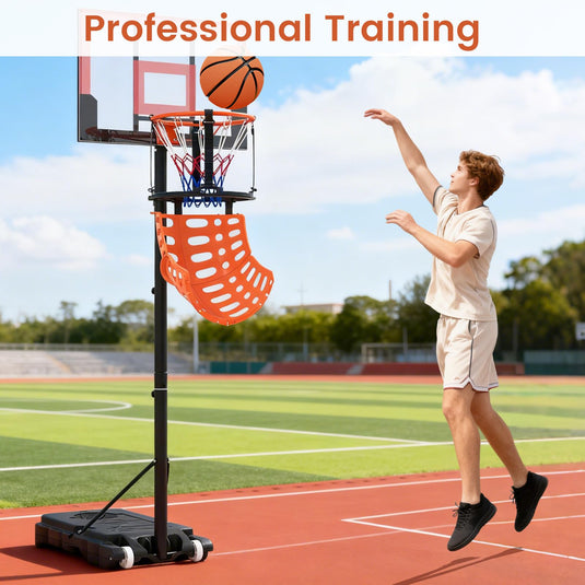 Goplus 360° Rotatable Basketball Return Attachment w/4 Tool-Free Detachable Hooks