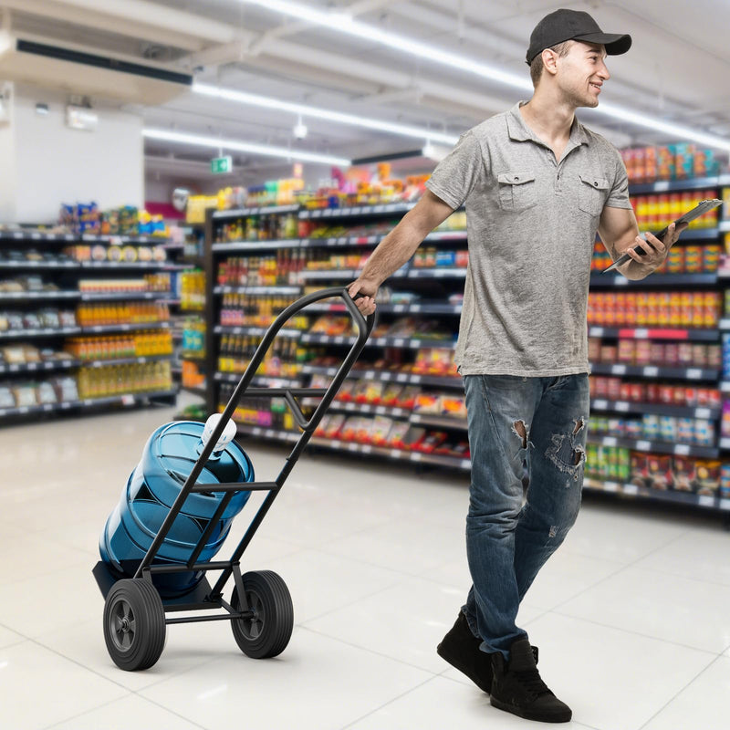 Load image into Gallery viewer, Goplus P-Handle Hand Truck, High Back Sack Barrow with 10" Wheels, Built-in Double Bearings and Foldable Load Plate