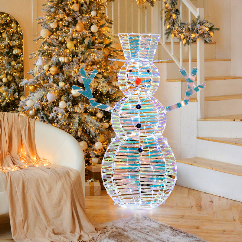 Load image into Gallery viewer, Goplus 4 FT Lighted Christmas Snowman, Light-up Xmas Holiday Decoration with 100 LED Lights