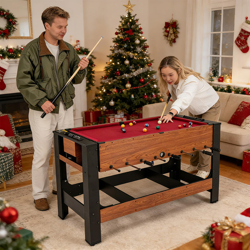 Load image into Gallery viewer, Goplus 54" Full Size Foosball & Pool Combo Table | Indoor Outdoor Combination Arcade Table