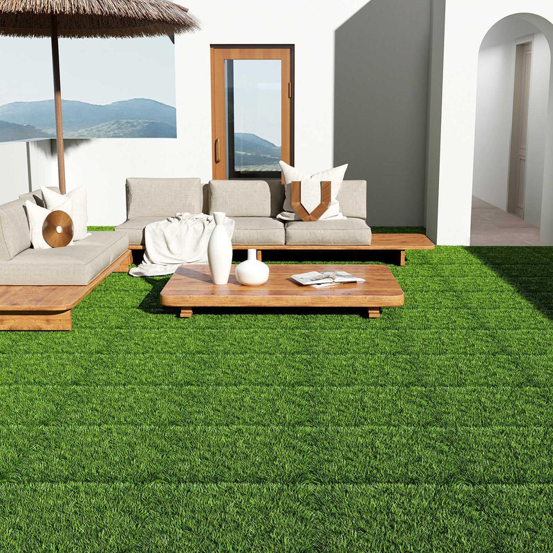 Load image into Gallery viewer, Goplus 12” x 12” Pack of 30 Fake Grass Turf Tiles Set