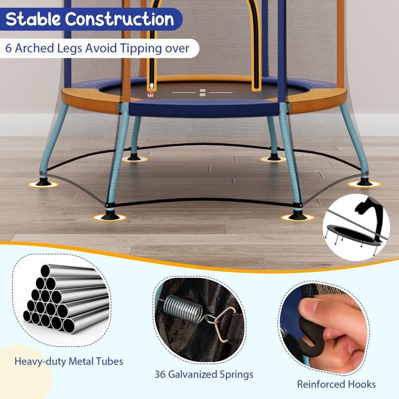 Load image into Gallery viewer, Goplus Kids Trampoline for Toddlers, ASTM Approved Mini Trampoline w/Heightened Safety Enclosure Net