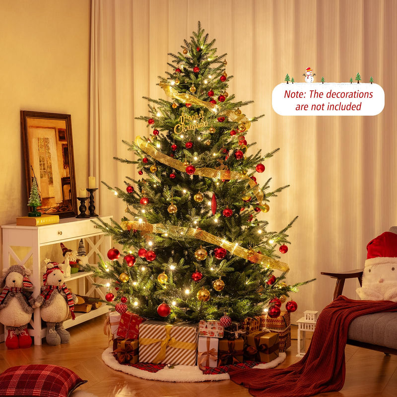 Load image into Gallery viewer, Goplus 7ft Pre-lit Artificial Christmas Tree with 340 Warm White LED Lights, 1090 Branch Tips