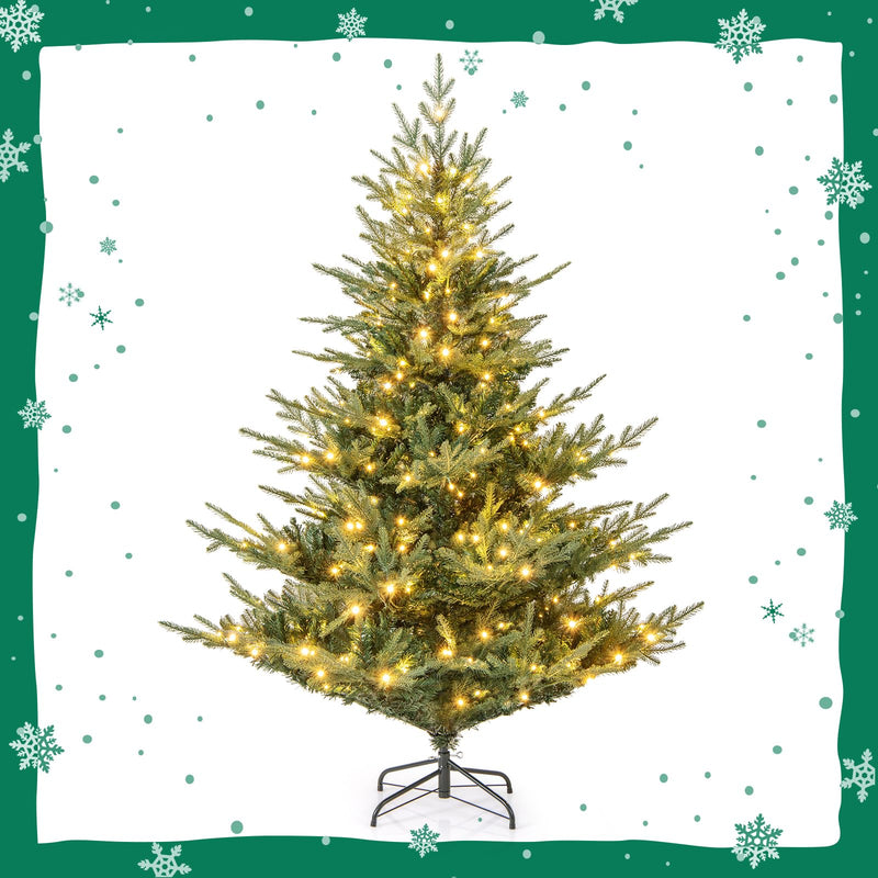 Load image into Gallery viewer, Goplus 6FT / 7FT Pre-Lit Artificial Christmas Tree with PVC & PE Mixed Branch Tips