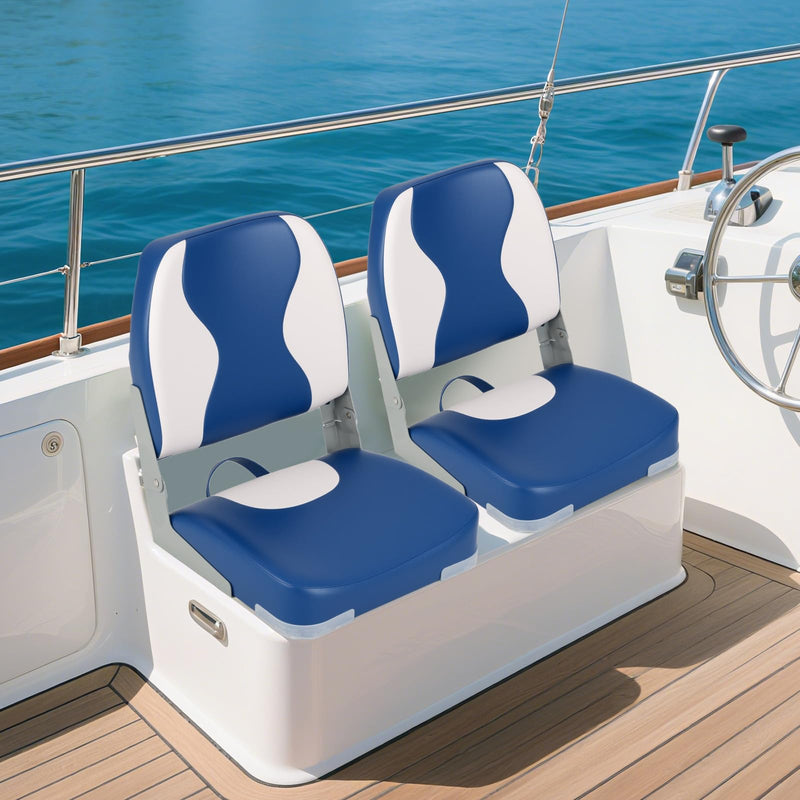 Load image into Gallery viewer, Goplus 2-Pack Boat Seats with Thick Sponge Padding - Wavy Blue