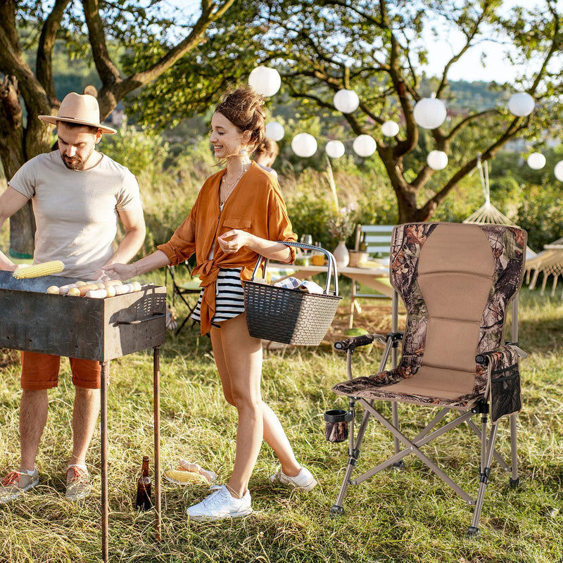 Load image into Gallery viewer, Goplus 400 LBS Support Lawn Chair with Armrests with Covers