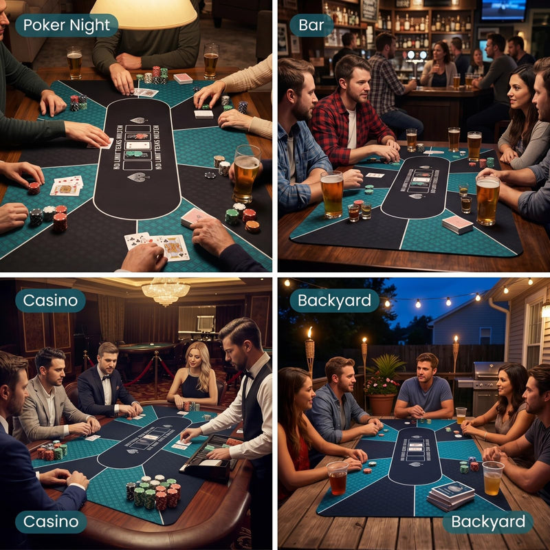 Load image into Gallery viewer, Goplus 70"x35" Poker Mat | 10 Players Texas Hold'em Poker Table Top