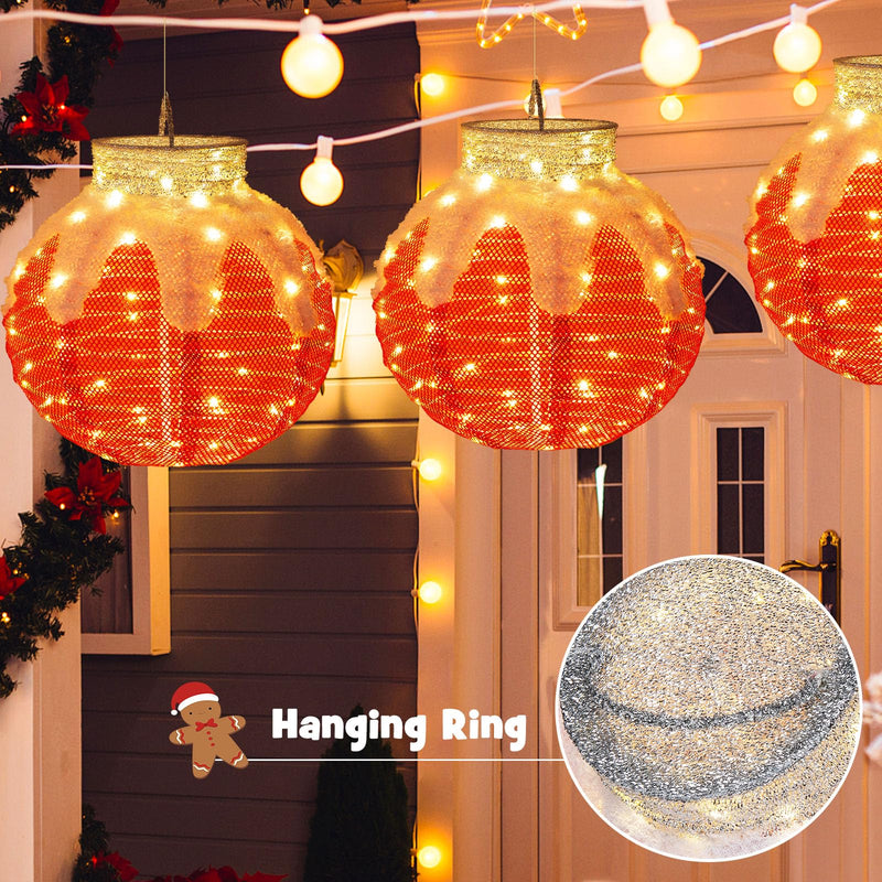 Load image into Gallery viewer, Goplus Indoor Outdoor Christmas Decoration, Pop-Up Christmas Ball Ornament with 80 LED Lights and Timer,