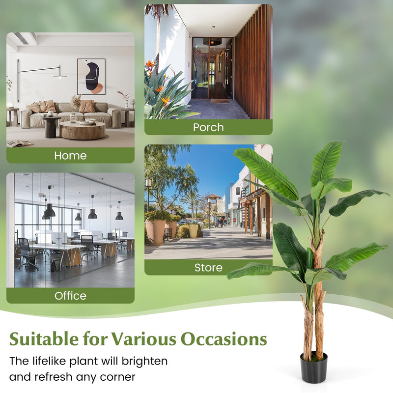 Load image into Gallery viewer, Goplus 5.5 FT Tall Artificial Banana Tree