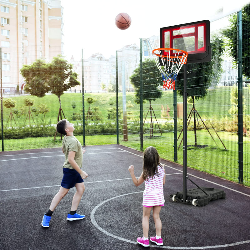 Load image into Gallery viewer, Goplus Portable Basketball Hoop, Basketball Goal with 4.3 FT-8.2 FT Adjustable Height