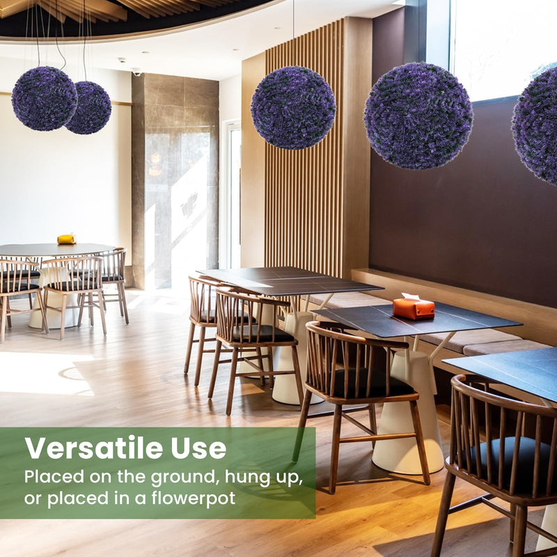 Load image into Gallery viewer, Goplus 2 PCS 15 Inch Artificial Plant Topiary Ball Round Faux Lavender Balls Outdoor