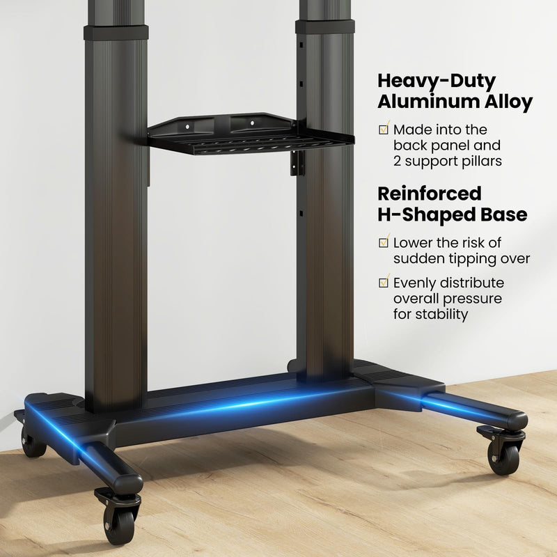 Load image into Gallery viewer, Goplus Rolling TV Stand for 32"-85" Flat Curved LED/LCD/OLED TVs up to 132 LBS, Mobile Floor TV Trolley Max VESA 400 x 700 mm