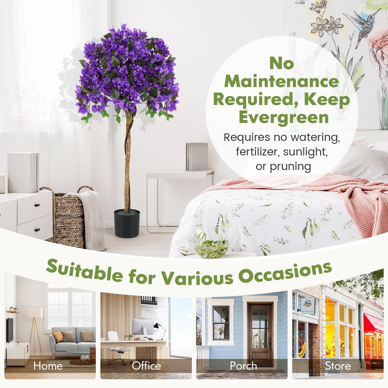 Load image into Gallery viewer, Goplus 53” Bougainvillea Artificial Tree with 576 Flowers