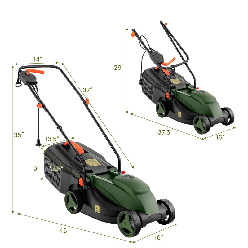 Load image into Gallery viewer, Goplus Electric Lawn Mower, 2-in-1 Versatile Corded Lawn Mower, 12 AMP Motor, 14" Cutting Deck