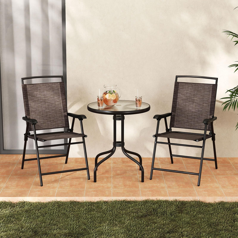 Load image into Gallery viewer, Goplus 3 Pieces Bistro Set with Tempered Glass Table