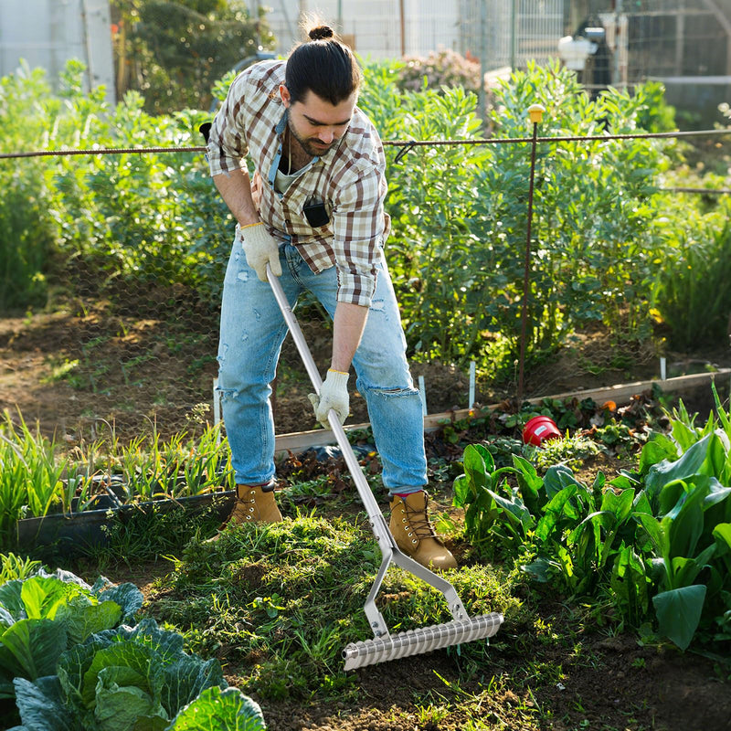 Load image into Gallery viewer, Goplus 20-Inch Thatch Rake for Cleaning Dead Grass loosening Soil
