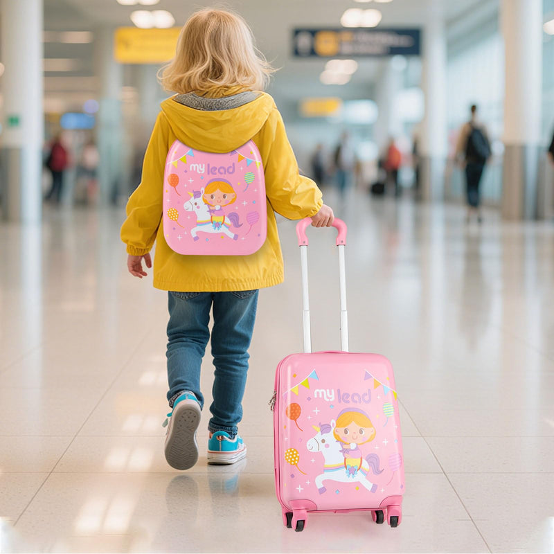 Load image into Gallery viewer, 2 PCS Kid Luggage Set With Spinner Wheels for Children Boys Girls-Pink