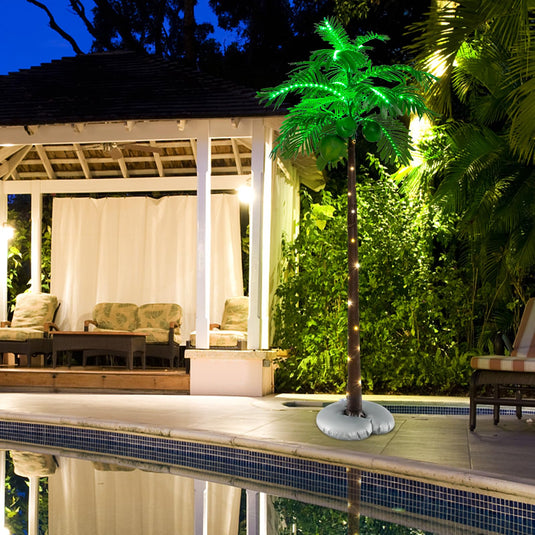 Goplus 6FT Artificial Lighted Palm Tree, Outdoor Light Up Tropical Palm Trees with 309 LED Lights