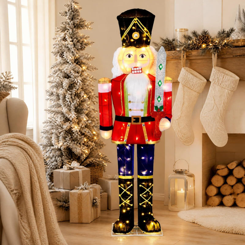 Load image into Gallery viewer, Goplus 5 FT Nutcracker Christmas Decor Outdoor with 100 LED Lights