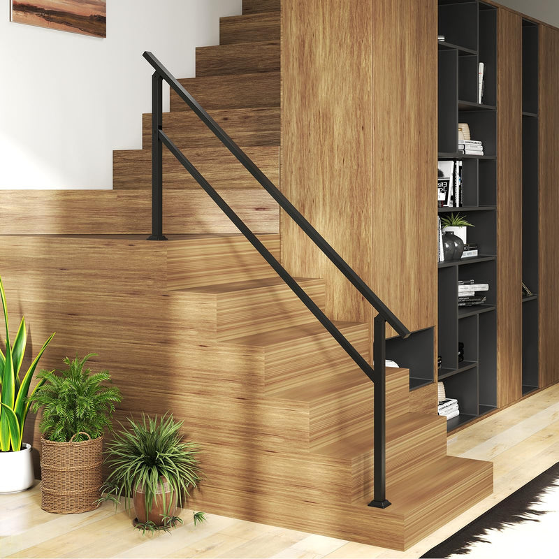 Load image into Gallery viewer, Goplus Metal Hand Rail Fits 0-6 Steps with Flexible Angle Adjustment