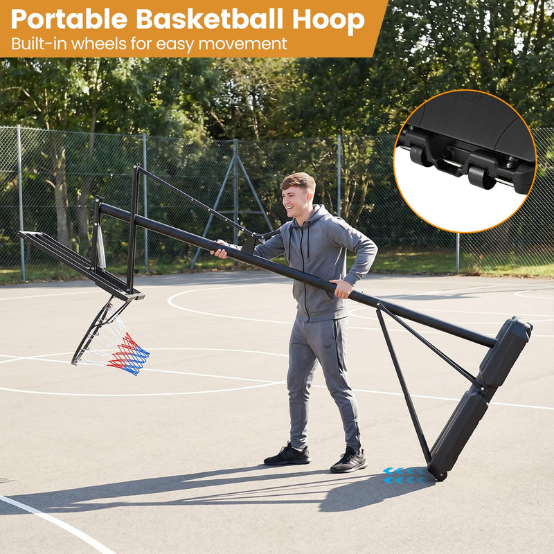 Load image into Gallery viewer, Gopplus Basketball Hoop Outdoor 8-10 FT Height Adjustable Portable Basketball Goal System