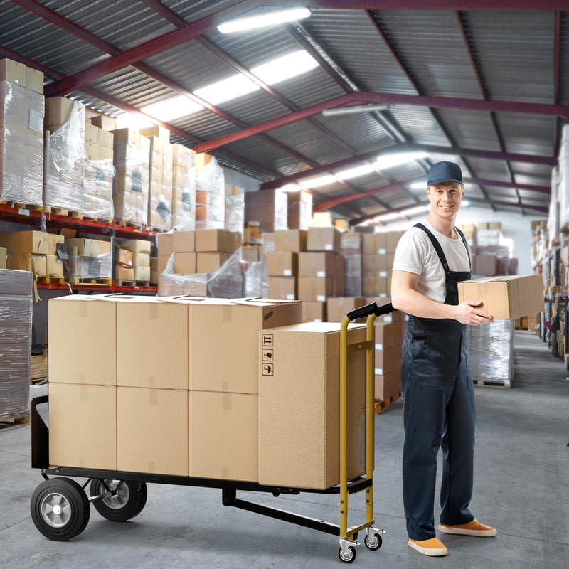 Load image into Gallery viewer, 3-in-1 Convertible Metal Dolly Cart with 4 Rubber Wheels - Goplus