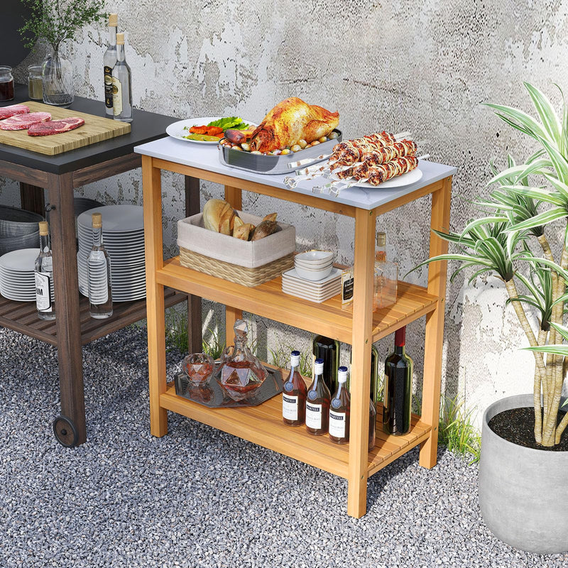 Load image into Gallery viewer, Goplus 32” x 16” x 36” 3-Tier Patio Wooden Sideboard