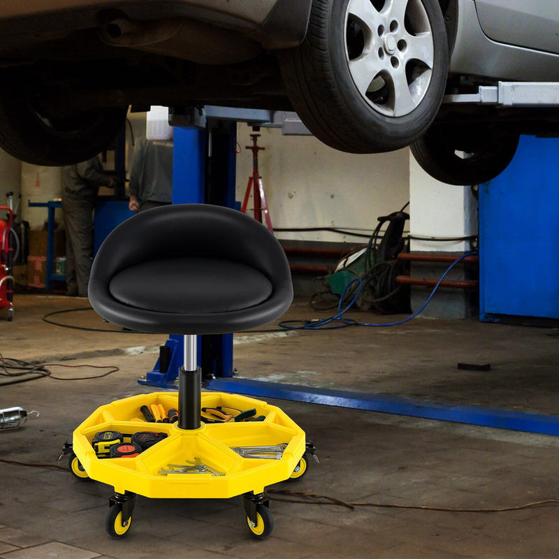 Load image into Gallery viewer, Goplus 20”-25” Height Adjustable Mechanic Stool w/Magnetic Tool Tray