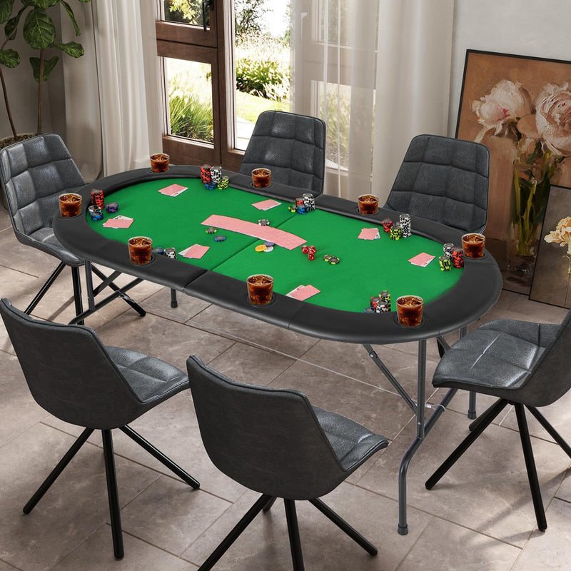 Load image into Gallery viewer, Goplus 8 Players Texas Holdem Foldable Poker Table