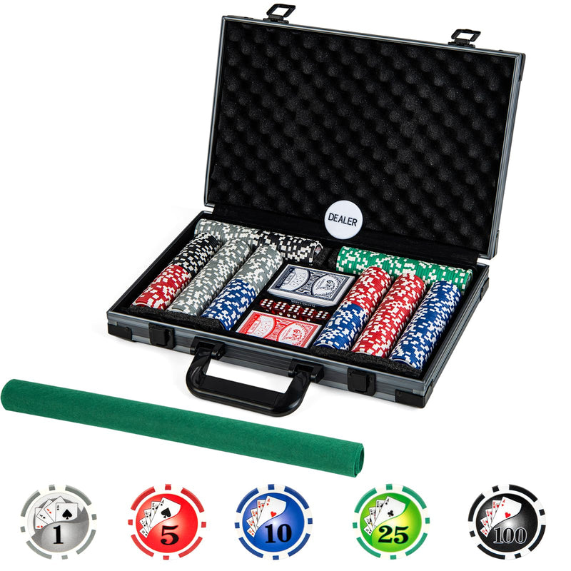 Load image into Gallery viewer, Goplus Poker Chip Set, Casino Poker Chips with 400 PCS Chips, 6 Decks Cards, Dealer Button