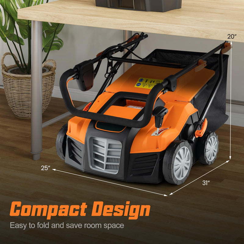 Load image into Gallery viewer, Goplus 2-in-1 Scarifier and Lawn Dethatcher, 16-Inch 15A Corded Electric Dethatcher w/ 14.5-Gal Collection Bag